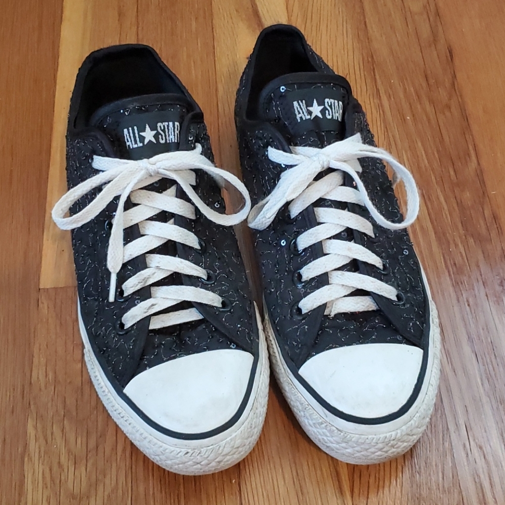 Converse Black Sparkly Low Top